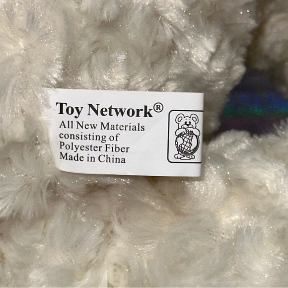 Holiday Home Cream Teddy Bear Plush Wavy Fur Red Bow Toy Network 2009 w/ Tag - Picture 11 of 14